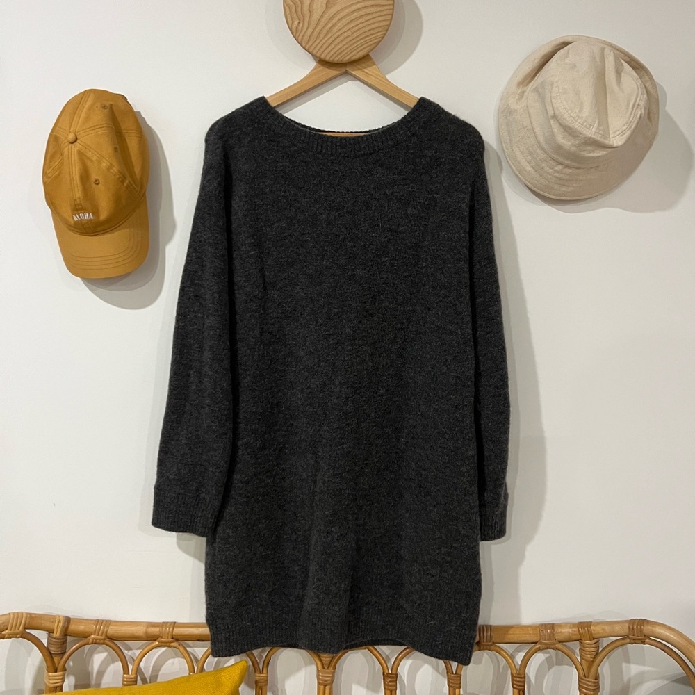 Sezane Freja Dress Charcoal Grey - Size S